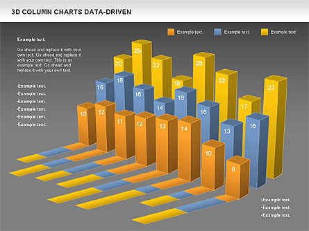 Grafik Data Driven Kolom 3d, Slide 13, 00987, Model Bisnis — PoweredTemplate.com