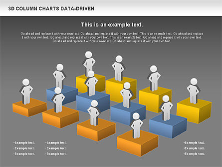 Gráficos de dados da coluna .3d, Deslizar 14, 00987, Modelos de Negócio — PoweredTemplate.com