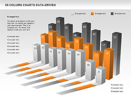3D 열 데이터 기반 차트, 슬라이드 5, 00987, 비즈니스 모델 — PoweredTemplate.com