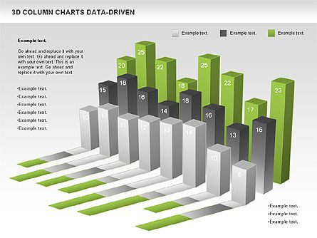 Tableaux de données de colonne 3d, Diapositive 6, 00987, Modèles commerciaux — PoweredTemplate.com