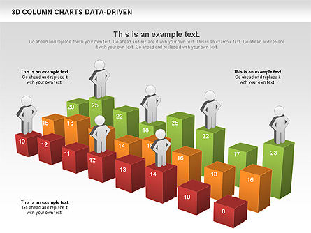 Gráficos 3D con datos de columnas, Diapositiva 7, 00987, Modelos de negocios — PoweredTemplate.com
