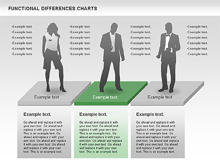 Tableau des différences fonctionnelles, Diapositive 7, 00989, Schémas d'étapes — PoweredTemplate.com