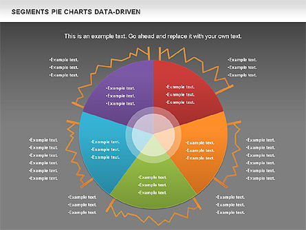 Segmentos impulsados ​​por datos Gráfico circular, Diapositiva 14, 00991, Gráficos circulares — PoweredTemplate.com