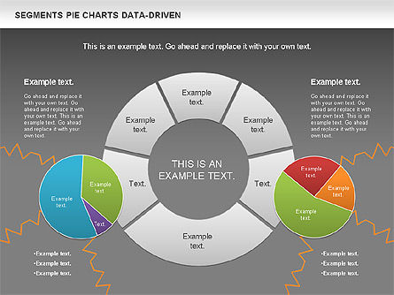 Gráfico de setores segmentados por dados, Deslizar 16, 00991, Gráficos circulares — PoweredTemplate.com