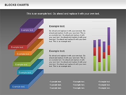 블록 히스토그램 차트, 슬라이드 12, 00992, 비즈니스 모델 — PoweredTemplate.com