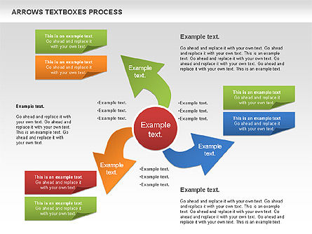 Frecce textboxes diagramma di processo, Slide 11, 00993, Diagrammi di Processo — PoweredTemplate.com
