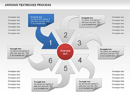 Arrows Textboxes Process Diagram, Slide 3, 00993, Process Diagrams — PoweredTemplate.com