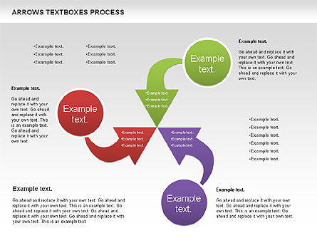Pijlen tekstvakken processchema, Dia 9, 00993, Procesdiagrammen — PoweredTemplate.com