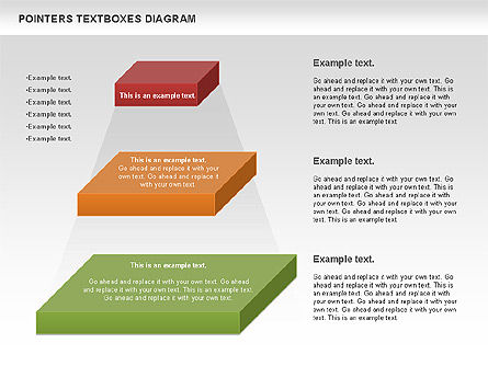 Pointers Textboxes Diagram, Slide 10, 00994, Text Boxes — PoweredTemplate.com