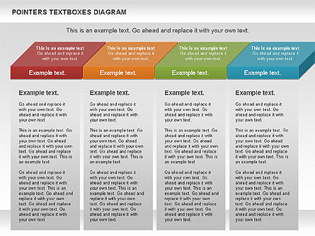 Diagrama de cuadros de texto de punteros, Diapositiva 4, 00994, Cuadros de texto — PoweredTemplate.com