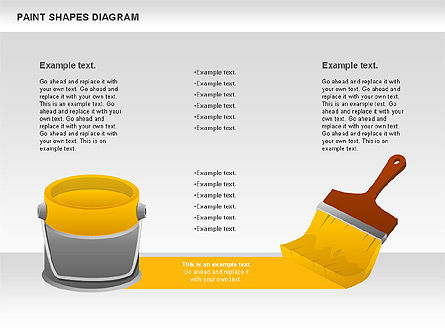 Paint diagrama de formas, Modelo do PowerPoint, 00995, Formas — PoweredTemplate.com