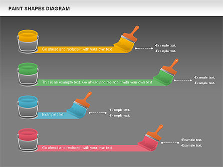 Paint Shapes Diagram, Slide 12, 00995, Shapes — PoweredTemplate.com
