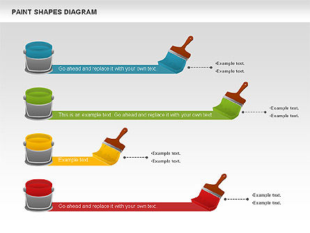 Paint Shapes Diagram, Slide 3, 00995, Shapes — PoweredTemplate.com