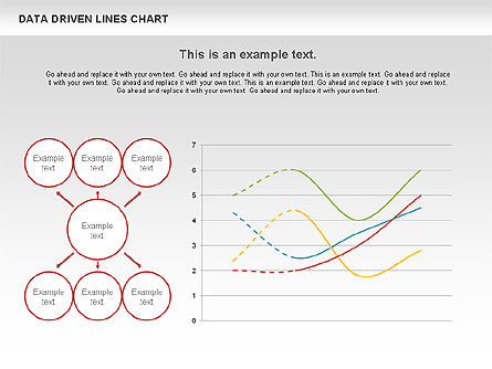 Diagram Garis Penggerak Data, Templat PowerPoint, 00996, Model Bisnis — PoweredTemplate.com