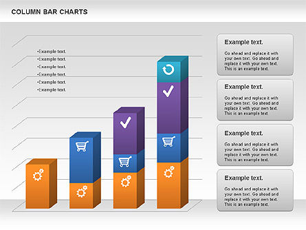 Gráfico de barras de la columna, Diapositiva 10, 00997, Modelos de negocios — PoweredTemplate.com