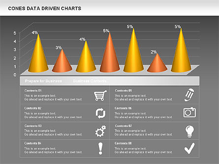 Cones Data Driven Chart, Slide 13, 00999, Business Models — PoweredTemplate.com