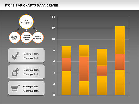 Bar Chart with Icons (Data Driven), Slide 12, 01000, Business Models — PoweredTemplate.com