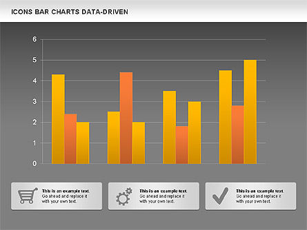 막대 차트와 아이콘 (데이터 구동), 슬라이드 14, 01000, 비즈니스 모델 — PoweredTemplate.com