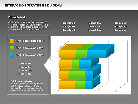 상호 작용 전략 다이어그램, 슬라이드 12, 01001, 비즈니스 모델 — PoweredTemplate.com