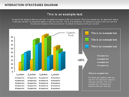 상호 작용 전략 다이어그램, 슬라이드 16, 01001, 비즈니스 모델 — PoweredTemplate.com