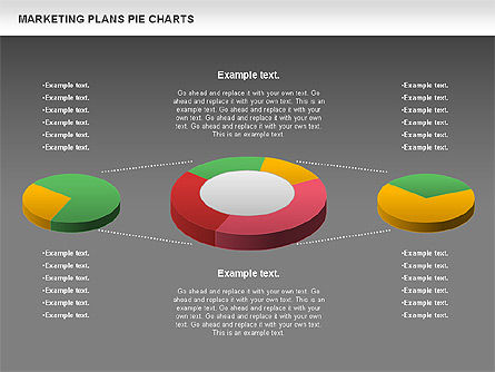 Marketing gráfico de pizza do plano, Deslizar 15, 01002, Gráficos circulares — PoweredTemplate.com