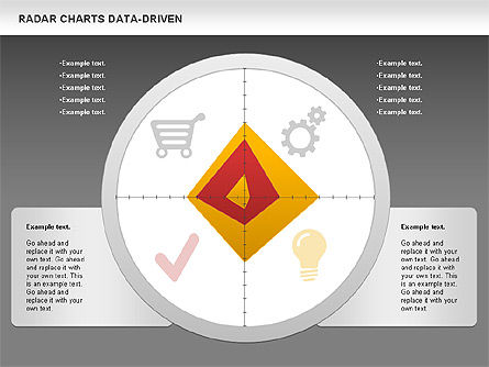 Radardiagram (data driven), Dia 13, 01003, Businessmodellen — PoweredTemplate.com