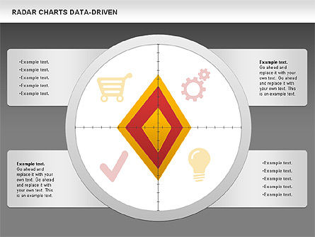 Radardiagram (data driven), Dia 14, 01003, Businessmodellen — PoweredTemplate.com