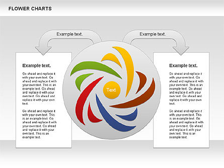 Schéma des étapes de fleurs concentriques, Modele PowerPoint, 01008, Schémas d'étapes — PoweredTemplate.com