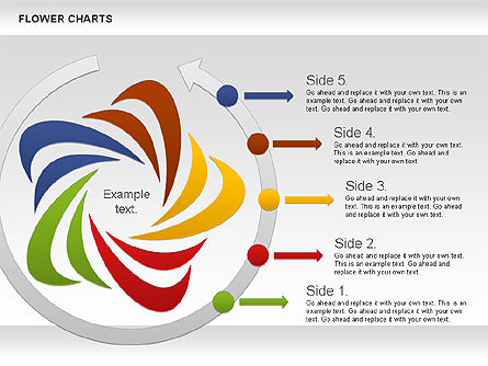 동심 꽃 단계 다이어그램, 슬라이드 6, 01008, 단계 도표 — PoweredTemplate.com