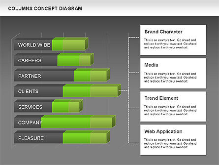 Gráfico de barras apilado, Diapositiva 14, 01009, Modelos de negocios — PoweredTemplate.com