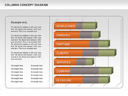 Gráfico de barras empilhadas, Deslizar 6, 01009, Modelos de Negócio — PoweredTemplate.com