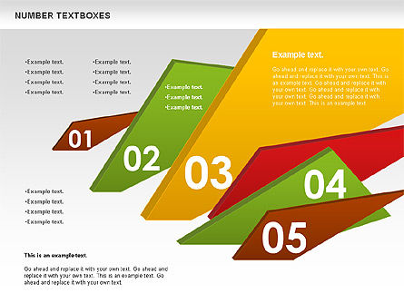 Text Boxes with Numbers, PowerPoint Template, 01010, Text Boxes — PoweredTemplate.com