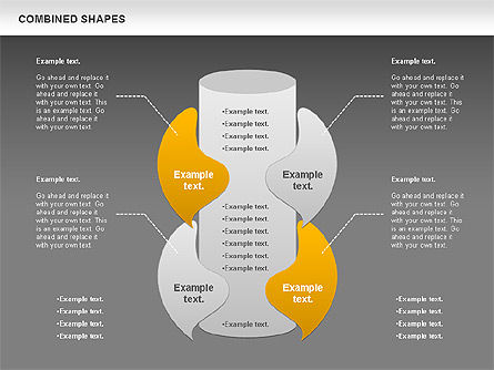 Collecte des diagrammes de formes combinées, Diapositive 13, 01015, Formes — PoweredTemplate.com