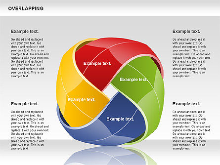 Overlapping Colorful Shapes, PowerPoint Template, 01019, Shapes — PoweredTemplate.com