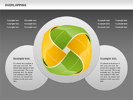 겹치는 다채로운 도형, 슬라이드 13, 01019, 모양 — PoweredTemplate.com