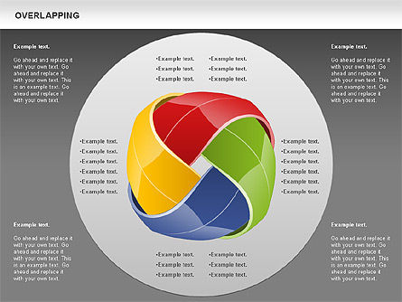 Overlappende kleurrijke vormen, Dia 14, 01019, Figuren — PoweredTemplate.com