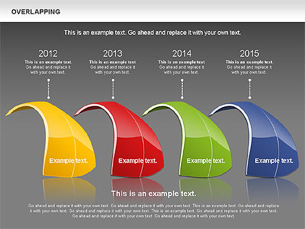 Overlappende kleurrijke vormen, Dia 16, 01019, Figuren — PoweredTemplate.com