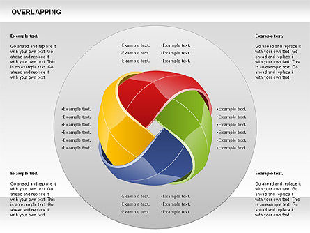 겹치는 다채로운 도형, 슬라이드 3, 01019, 모양 — PoweredTemplate.com