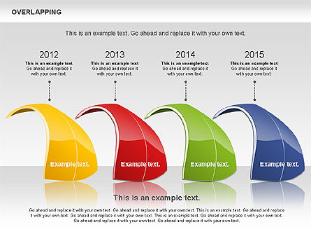 겹치는 다채로운 도형, 슬라이드 5, 01019, 모양 — PoweredTemplate.com