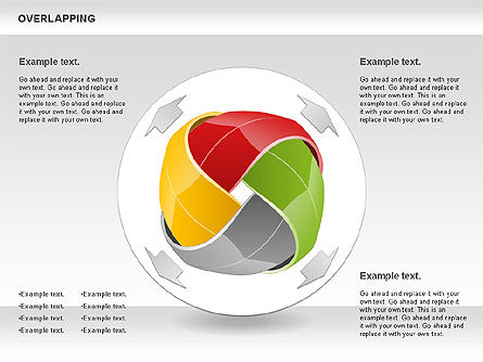 겹치는 다채로운 도형, 슬라이드 9, 01019, 모양 — PoweredTemplate.com