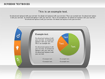 Screens Textboxes, PowerPoint Template, 01020, Text Boxes — PoweredTemplate.com