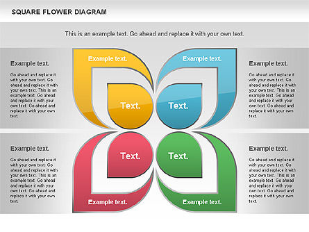 꽃과 갈매기 형 다이어그램, 슬라이드 5, 01021, 모양 — PoweredTemplate.com