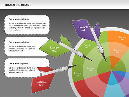 Goals gráfico de pizza, Deslizar 16, 01029, Gráficos circulares — PoweredTemplate.com