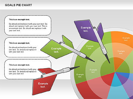 Goals gráfico de pizza, Deslizar 5, 01029, Gráficos circulares — PoweredTemplate.com