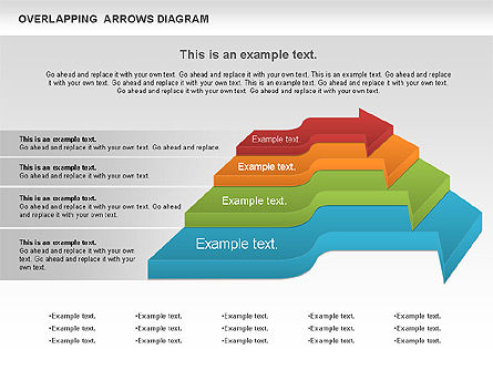 重なり合った矢印の形, スライド 2, 01035, プロセス図 — PoweredTemplate.com