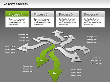 Flexible Arrows Process, Slide 12, 01036, Shapes — PoweredTemplate.com