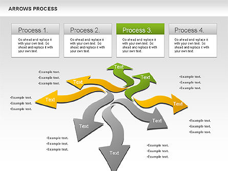 Flexible Arrows Process, Slide 3, 01036, Shapes — PoweredTemplate.com