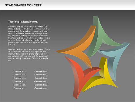 Star Spired Shapes, Slide 10, 01038, Shapes — PoweredTemplate.com