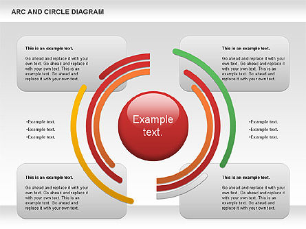 Arc and Circle Diagram, Slide 3, 01040, Shapes — PoweredTemplate.com