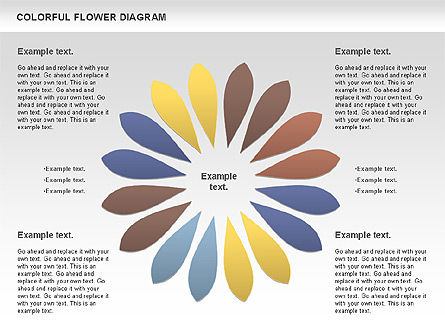 Kleurrijke bloem, PowerPoint-sjabloon, 01041, Businessmodellen — PoweredTemplate.com